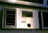 Close-up of the light switch plate