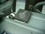 Power 6 engraving positioned so it is viewed from outside the car